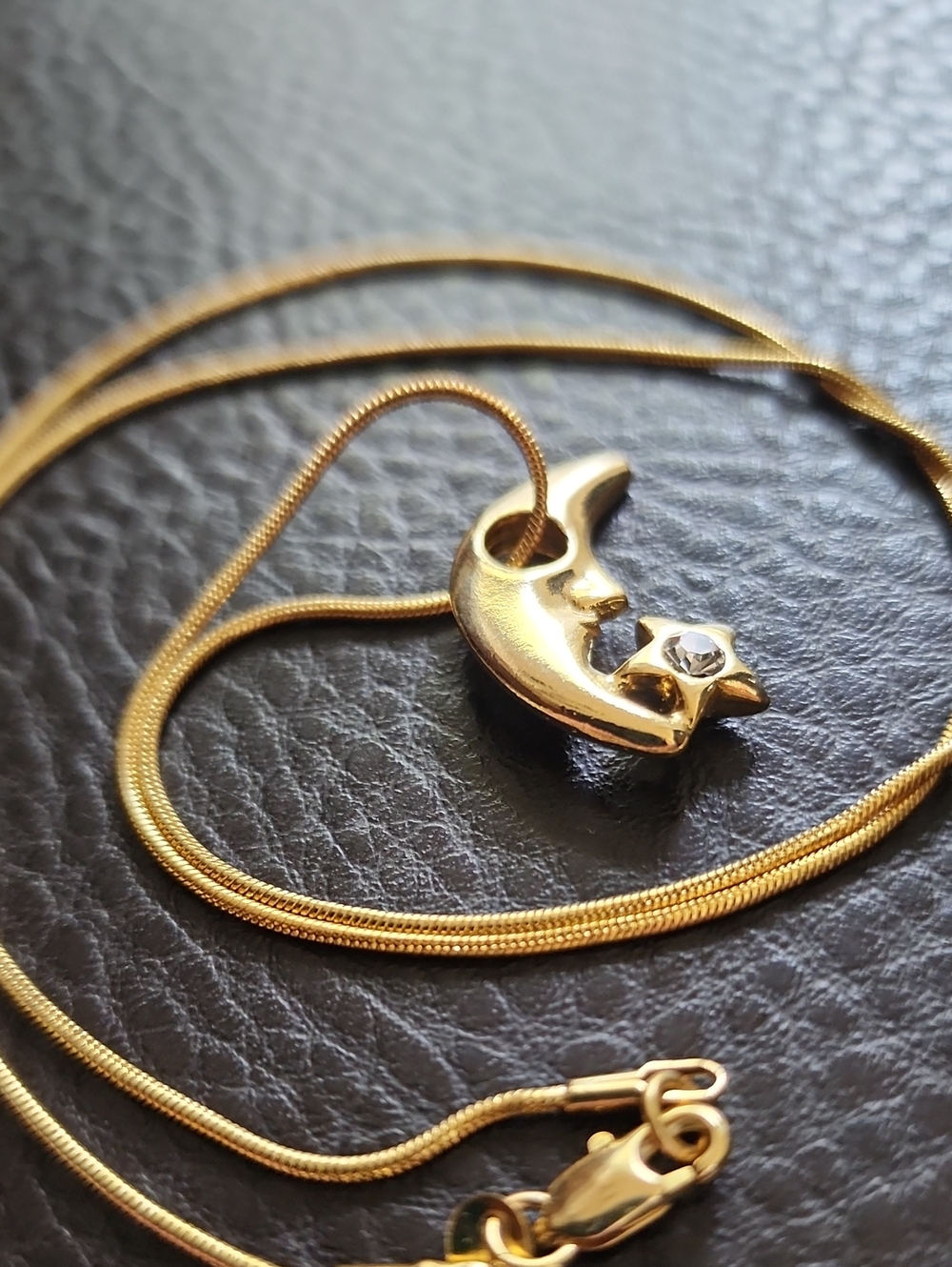 Gold Plated Moon Pendant Necklace - Women Jewelry